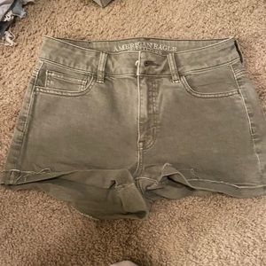 WORN ONCE: American eagle green high rise shorts